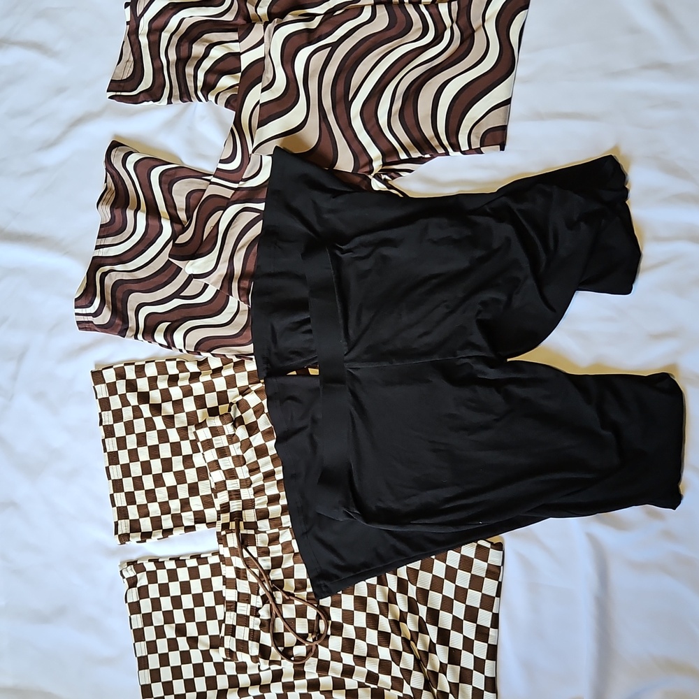 Stylish Black and Brown Patterned Women's Pants Set